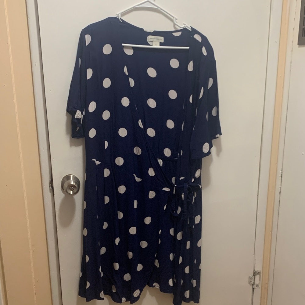 Payton & Parker Navy Polka Dot Wrap Dress